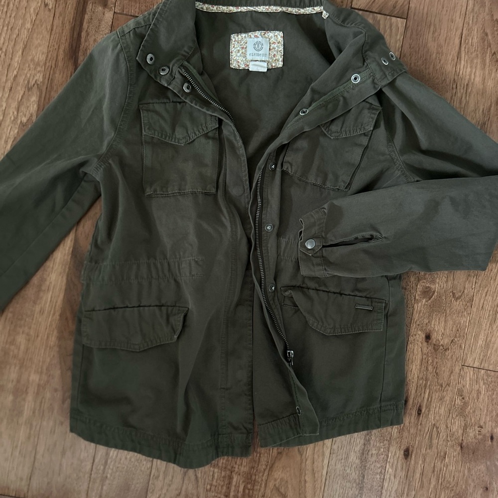 Element Floral Trim Olive Jacket